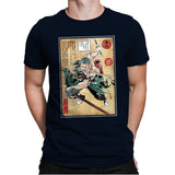 Pirate Hunter woodblock - Mens Premium T-Shirts RIPT Apparel Small / Midnight Navy
