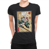 Pirate Hunter woodblock - Womens Premium T-Shirts RIPT Apparel Small / Black
