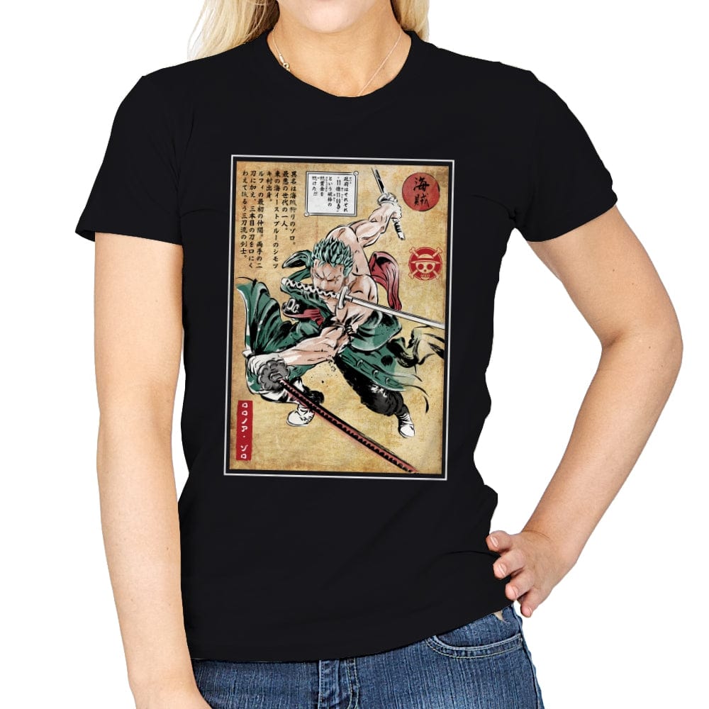 Pirate Hunter woodblock - Womens T-Shirts RIPT Apparel Small / Black