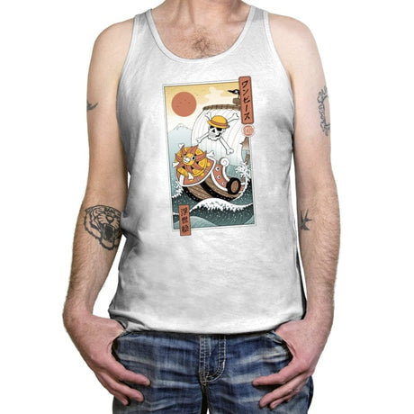 Pirate in Edo - Tanktop Tanktop RIPT Apparel X-Small / White