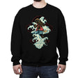 Pirate King Waves - Crew Neck Sweatshirt Crew Neck Sweatshirt RIPT Apparel Small / Black