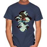 Pirate King Waves - Mens T-Shirts RIPT Apparel Small / Navy