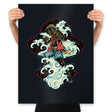 Pirate King Waves - Prints Posters RIPT Apparel 18x24 / Black