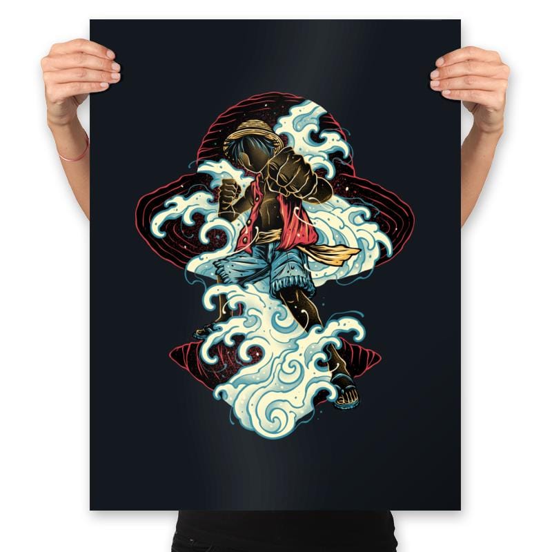 Pirate King Waves - Prints Posters RIPT Apparel 18x24 / Black