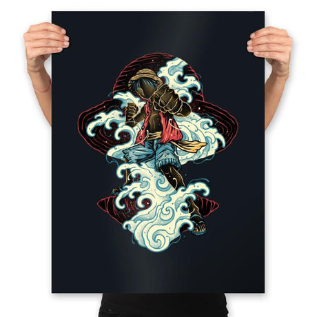 Pirate King Waves - Prints Posters RIPT Apparel 18x24 / Black