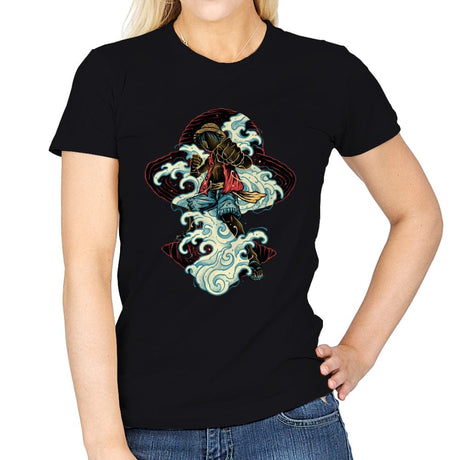 Pirate King Waves - Womens T-Shirts RIPT Apparel Small / Black