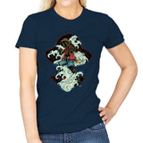 Pirate King Waves - Womens T-Shirts RIPT Apparel Small / Navy