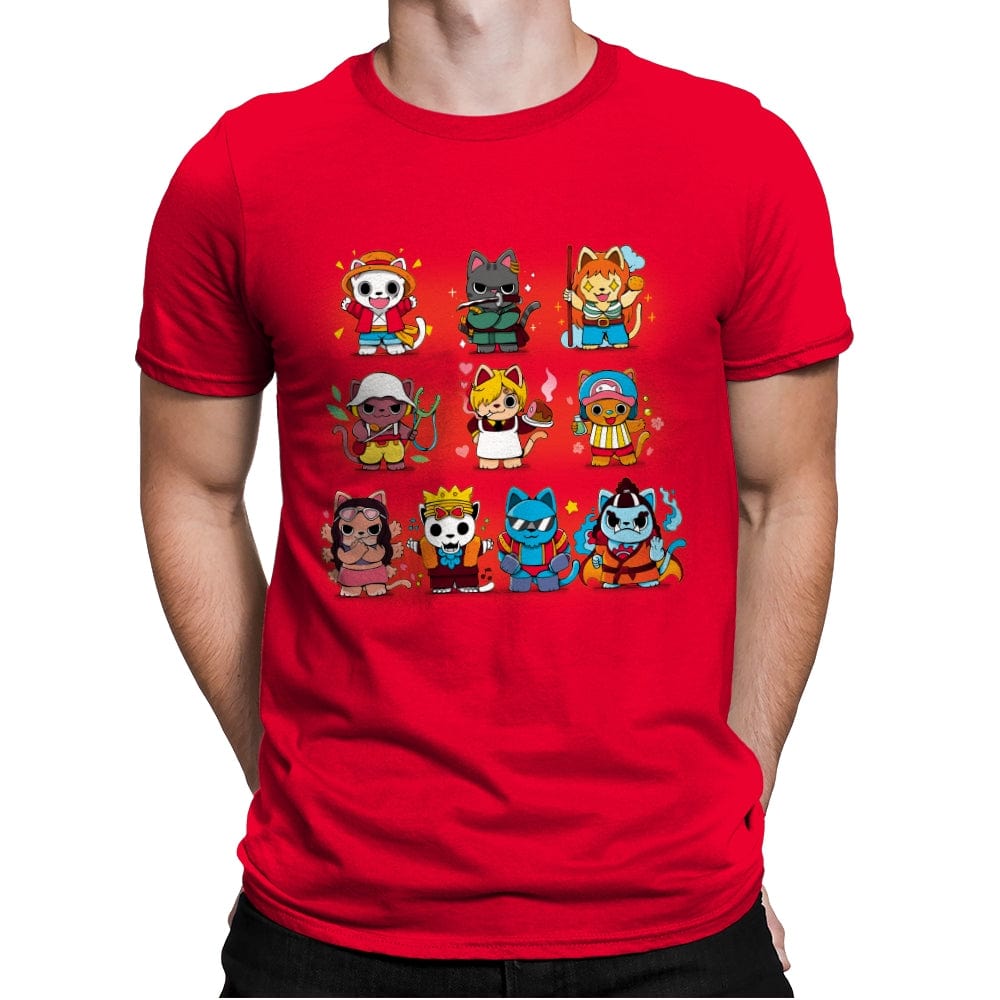 Pirate Kittens - Mens Premium T-Shirts RIPT Apparel Small / Red