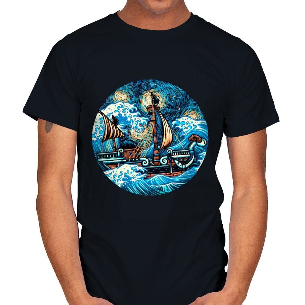 Pirate Waves - Mens T-Shirts RIPT Apparel Small / Black