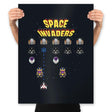 Pixel Invaders - Prints Posters RIPT Apparel 18x24 / Black