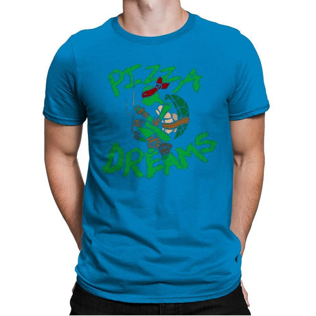 Pizza Dreams - Mens Premium T-Shirts RIPT Apparel Small / Turqouise
