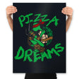 Pizza Dreams - Prints Posters RIPT Apparel 18x24 / Black