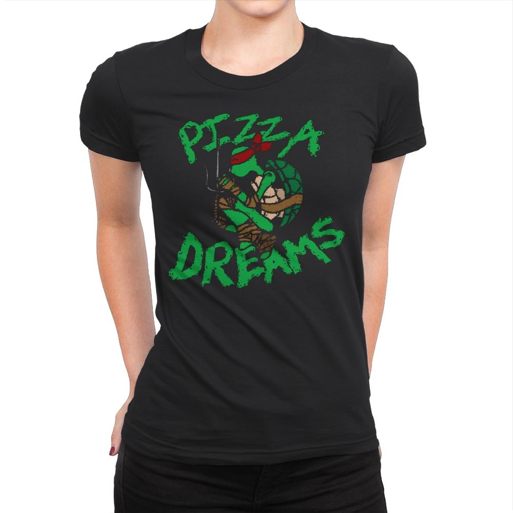 Pizza Dreams - Womens Premium T-Shirts RIPT Apparel Small / Black
