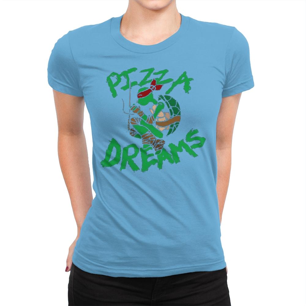 Pizza Dreams - Womens Premium T-Shirts RIPT Apparel Small / Turquoise