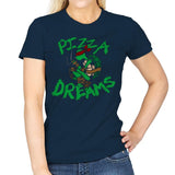 Pizza Dreams - Womens T-Shirts RIPT Apparel Small / Navy