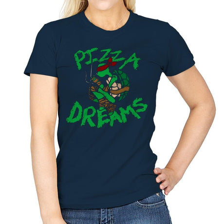 Pizza Dreams - Womens T-Shirts RIPT Apparel Small / Navy