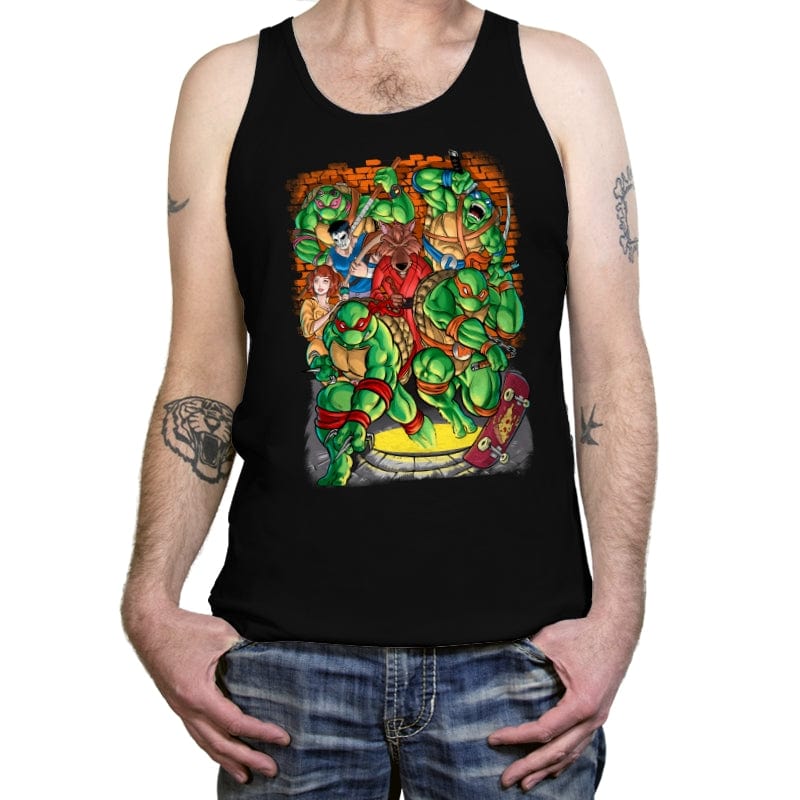 Pizza, Fights and Stories - Tanktop Tanktop RIPT Apparel X-Small / Black