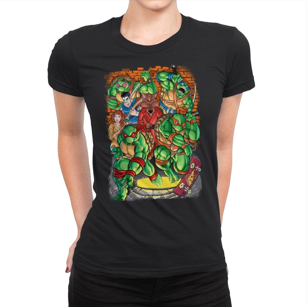 Pizza, Fights and Stories - Womens Premium T-Shirts RIPT Apparel Small / Black
