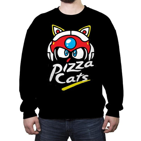 Pizza Kitties - Crew Neck Sweatshirt Crew Neck Sweatshirt RIPT Apparel