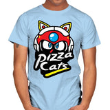 Pizza Kitties - Mens T-Shirts RIPT Apparel Small / Light Blue
