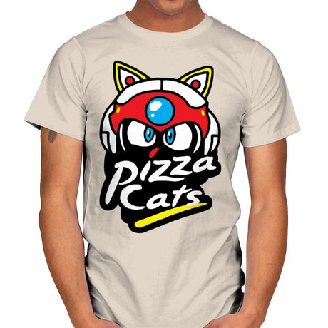 Pizza Kitties - Mens T-Shirts RIPT Apparel Small / Natural