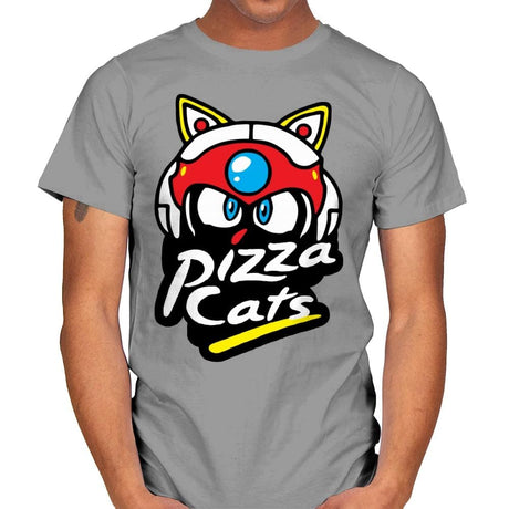 Pizza Kitties - Mens T-Shirts RIPT Apparel Small / Sport Grey