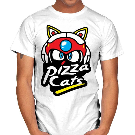 Pizza Kitties - Mens T-Shirts RIPT Apparel Small / White