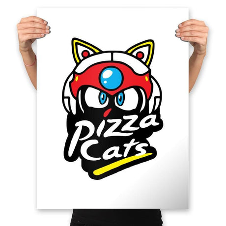Pizza Kitties - Prints Posters RIPT Apparel 18x24 / White