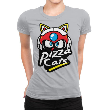 Pizza Kitties - Womens Premium T-Shirts RIPT Apparel Small / Heather Grey