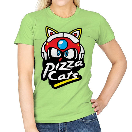 Pizza Kitties - Womens T-Shirts RIPT Apparel Small / Mint Green