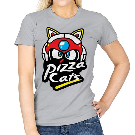 Pizza Kitties - Womens T-Shirts RIPT Apparel Small / Sport Grey