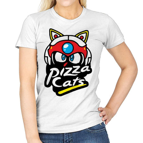 Pizza Kitties - Womens T-Shirts RIPT Apparel Small / White