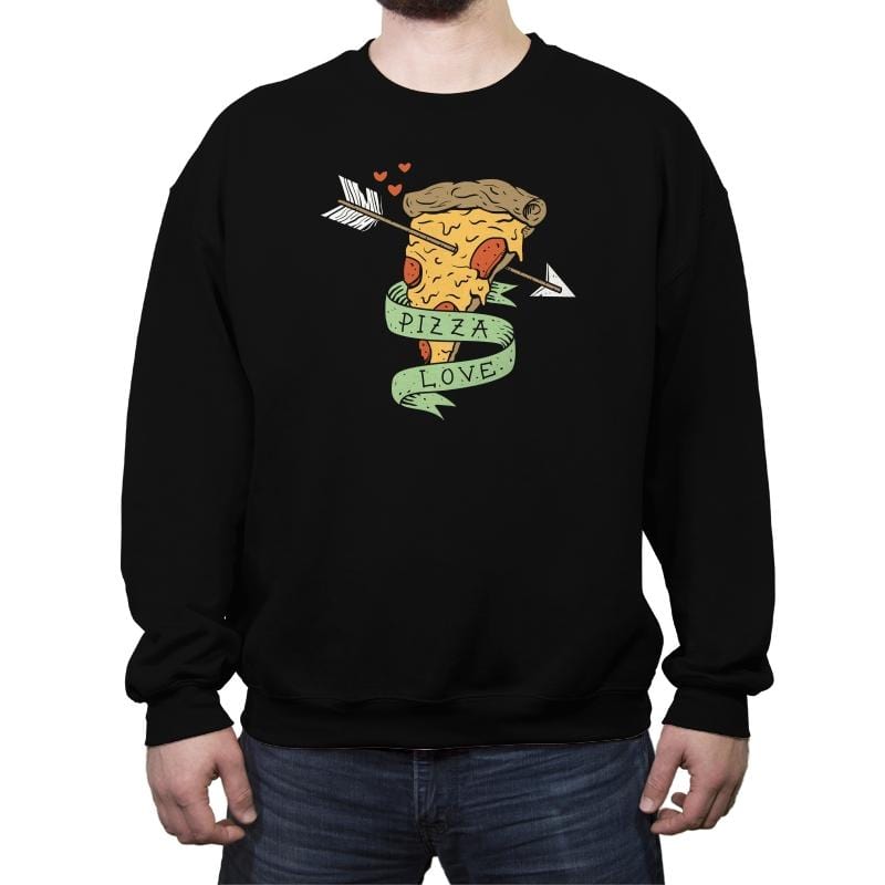 Pizza Love - Crew Neck Sweatshirt Crew Neck Sweatshirt RIPT Apparel