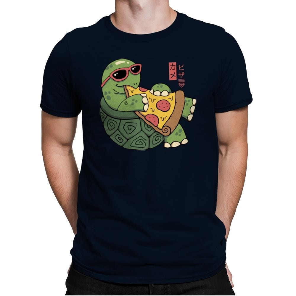 Pizza Turtle - Mens Premium T-Shirts RIPT Apparel Small / Midnight Navy