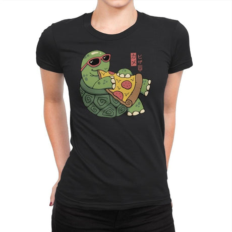 Pizza Turtle - Womens Premium T-Shirts RIPT Apparel Small / Black