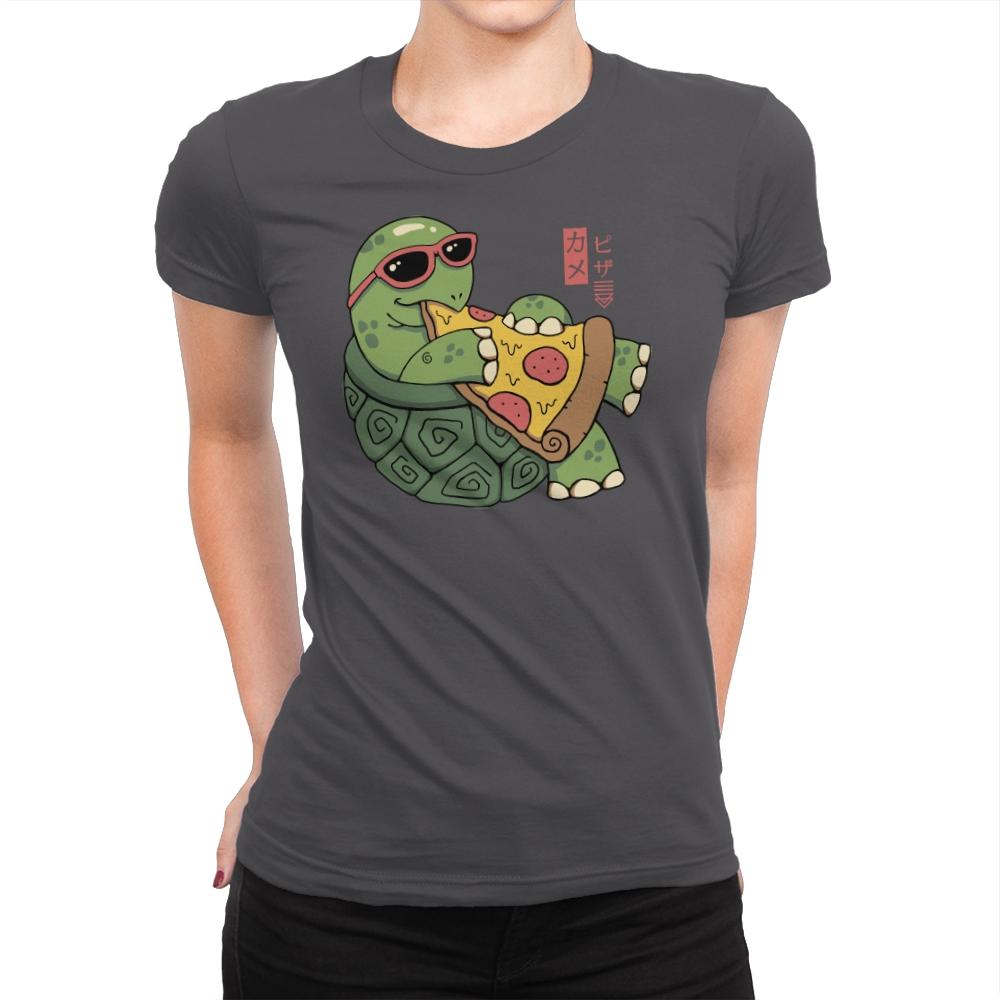 Pizza Turtle - Womens Premium T-Shirts RIPT Apparel Small / Heavy Metal