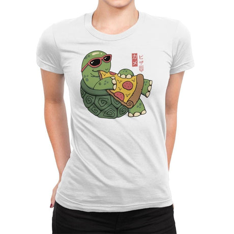 Pizza Turtle - Womens Premium T-Shirts RIPT Apparel Small / White