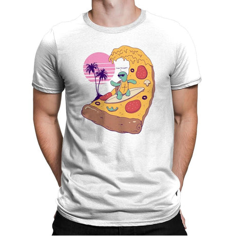 Pizza Wave - Mens Premium T-Shirts RIPT Apparel Small / White
