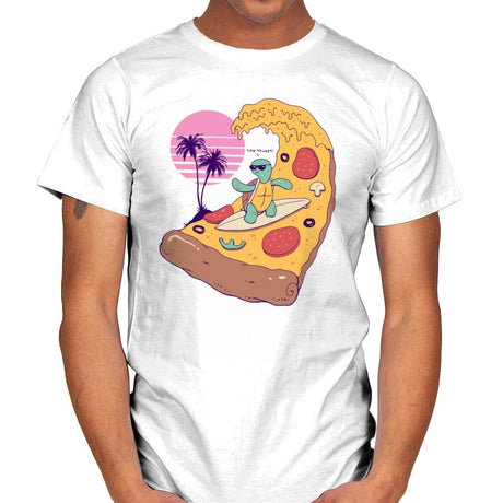 Pizza Wave - Mens T-Shirts RIPT Apparel Small / White