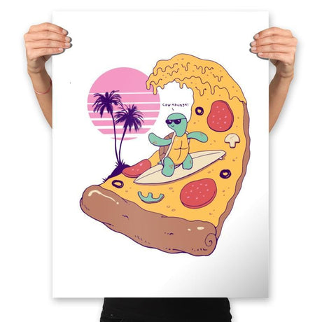 Pizza Wave - Prints Posters RIPT Apparel 18x24 / White
