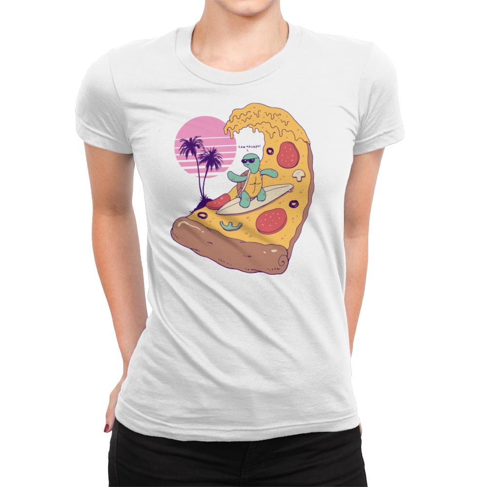 Pizza Wave - Womens Premium T-Shirts RIPT Apparel Small / White