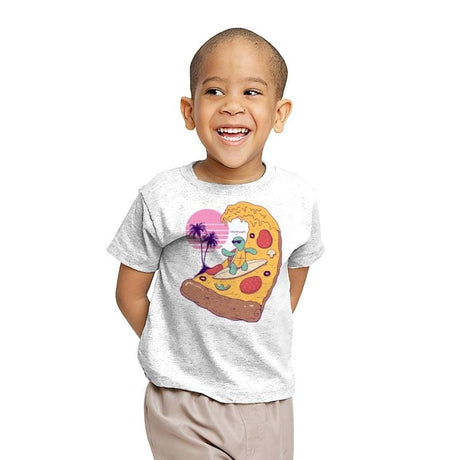 Pizza Wave - Youth T-Shirts RIPT Apparel X-small / White