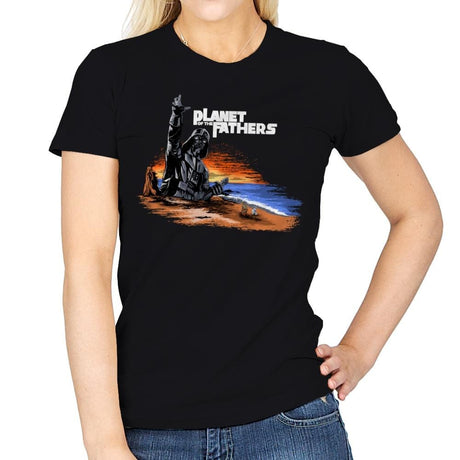 Planet of the Fathers - Womens T-Shirts RIPT Apparel Small / Black