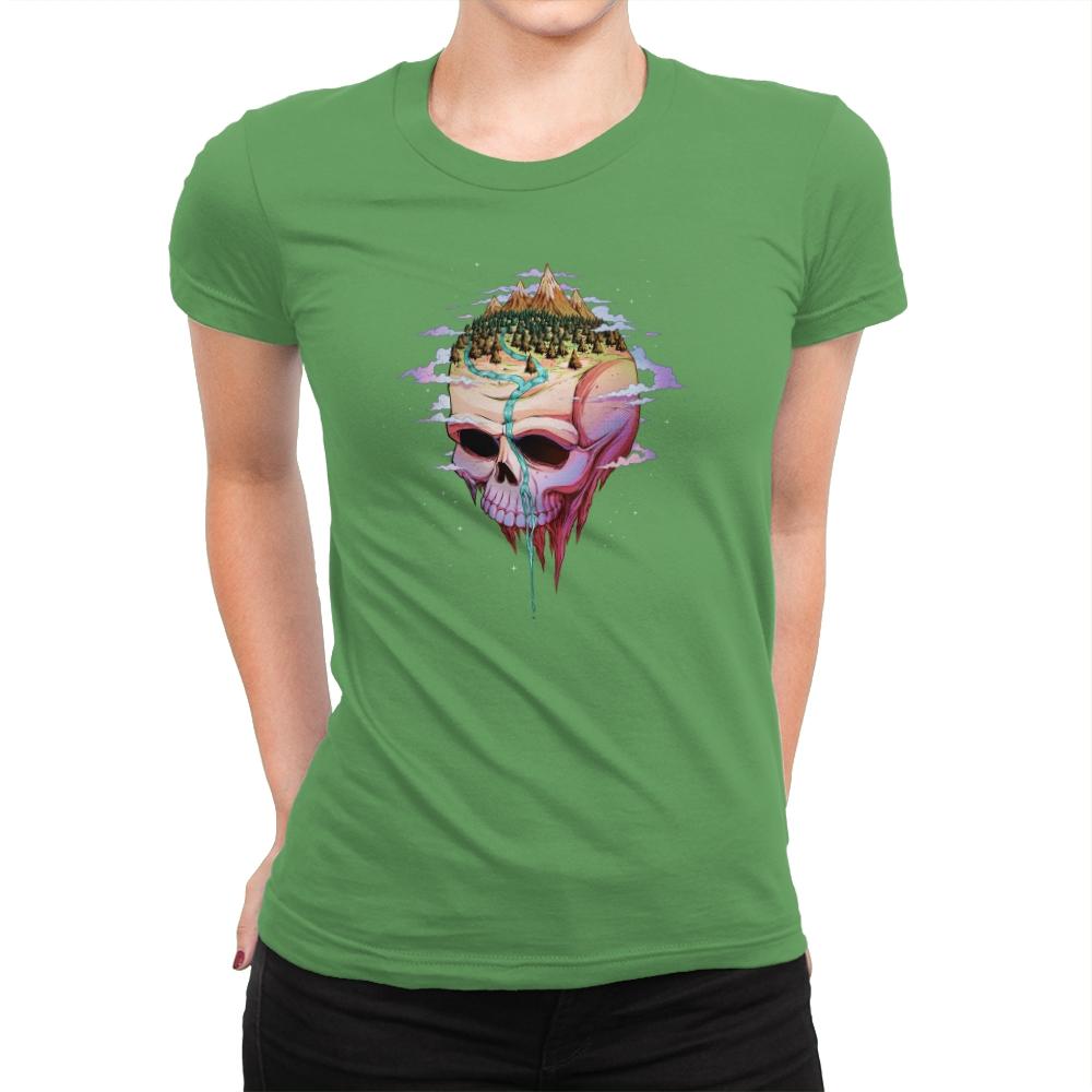 Planet Skull - Womens Premium T-Shirts RIPT Apparel Small / Kelly