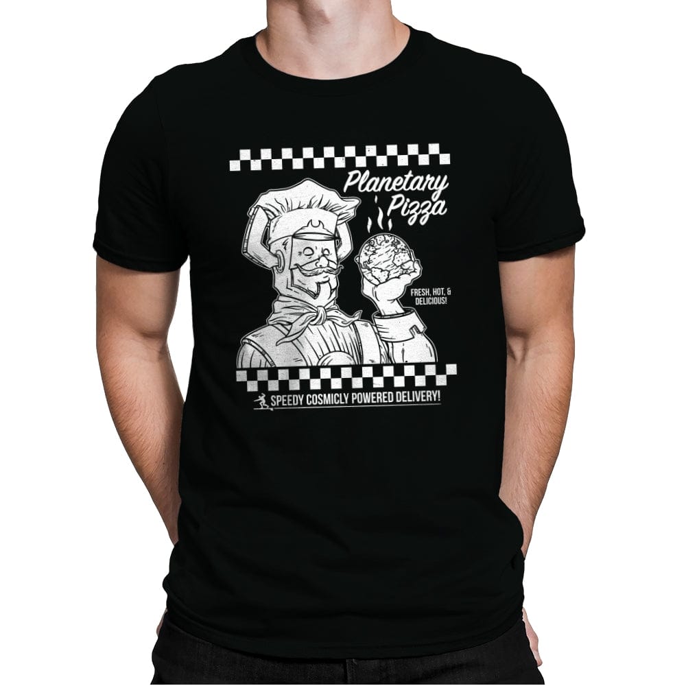 Planetary Pizza - Mens Premium T-Shirts RIPT Apparel Small / Black