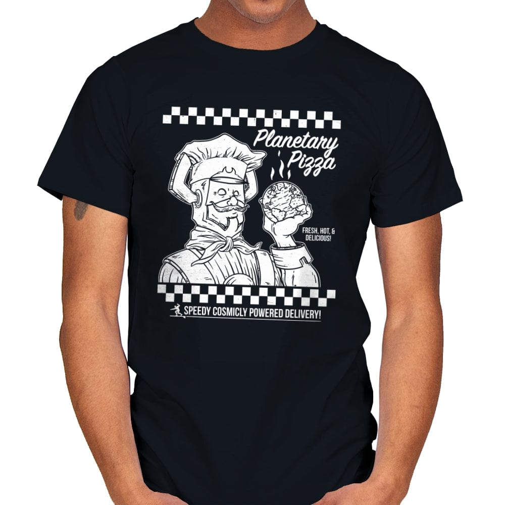 Planetary Pizza - Mens T-Shirts RIPT Apparel Small / Black