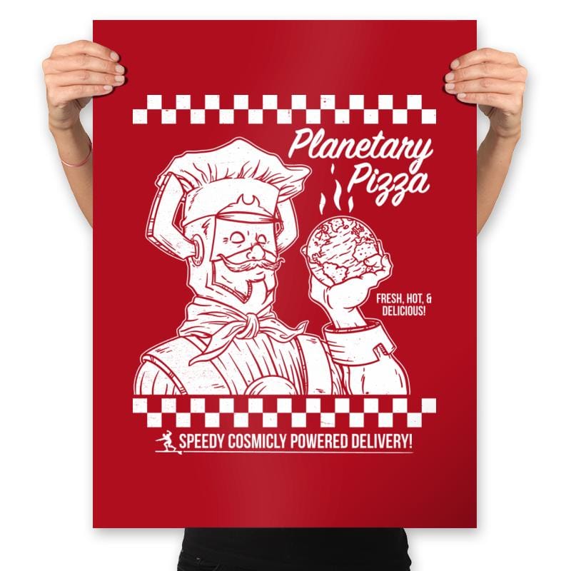 Planetary Pizza - Prints Posters RIPT Apparel 18x24 / Red