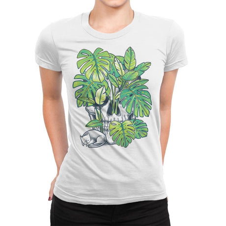 Plant Skull - Womens Premium T-Shirts RIPT Apparel Small / White