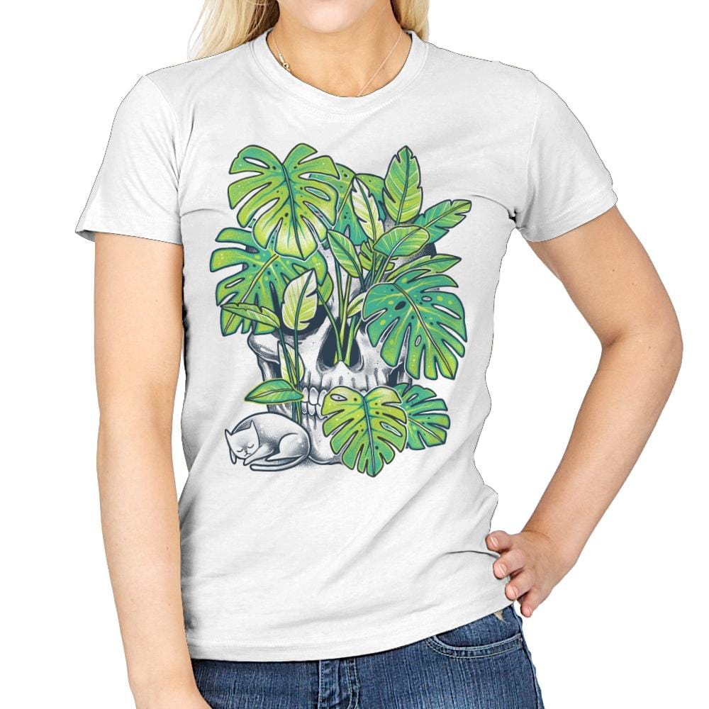 Plant Skull - Womens T-Shirts RIPT Apparel Small / White