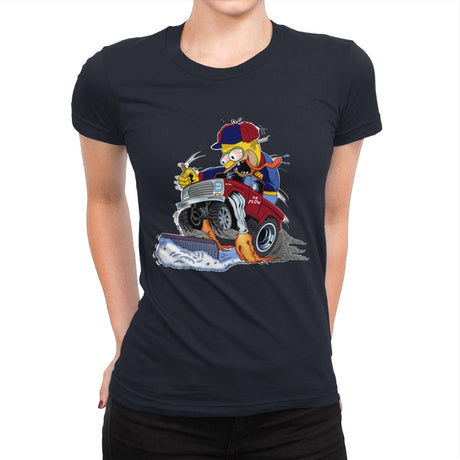 Plow Fink - Womens Premium T-Shirts RIPT Apparel Small / Midnight Navy